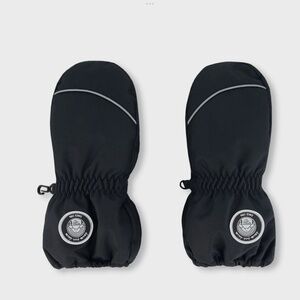 Deux par Deux Kids Unisex Solid Mittens Black, size 15
